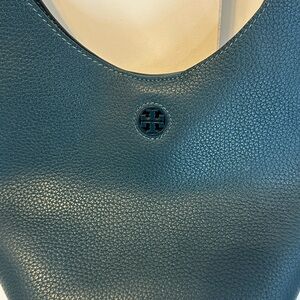 Tory Burch Oceano Teal Leather Shoulder Bag
